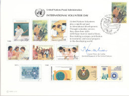 UNO NEW YORK  Erinnerungskarte 33, G-FDC, Tag Des Entwicklungshelfers, 1988 - Briefe U. Dokumente