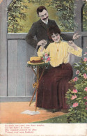 COUPLE - Sa Main Ses Yeux, Son Doux Sourire - Carte Postale Ancienne - Patriottisch