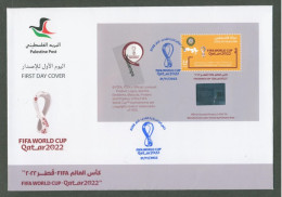 Palestine 482: FIFA Worldcup Football In Qatar, 2022 FDC Souvenir Sheet,  Hologram. MNH. - Palestine