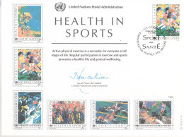 UNO NEW YORK  Erinnerungskarte 34, G-FDC, Gesundheit Durch Sport, 1988 - Cartas & Documentos