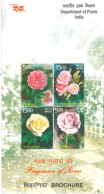 INDIA - 2007 - BROCHURE OF FRAGRANCE OF ROSES STAMPS DESCRIPTION AND TECHNICAL DATA. - Cartas & Documentos