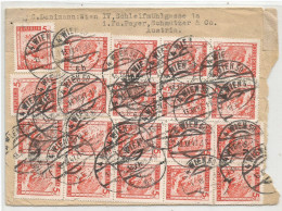 Austria Censored CV Wien 13dec1947 X Germany MASSIVE FRANKATURE G.5 Regular Issue X 20pcs =S.1 ( Pcs 8+6+2+2+1+1 ) - Plaatfouten & Curiosa