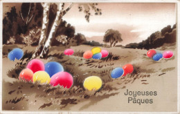 FÊTES - VŒUX - Joyeuses Pâques - œufs Colorisés - Carte Postale Ancienne - Easter