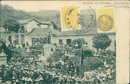 COLOMBIA - ESTATUA DE CORDOBA - CONCEPTION - ED. E.V. SPERLING - MAILED 1909 / STAMPS (17811) - Colombie