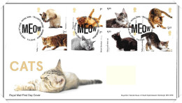 2022 GB FDC - Cats - Typed Address - 2021-... Em. Décimales