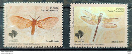 C 3687 Brazil Stamp GeoPark Araripe Dragonfly Moth Insect 2016 Complete Series - Nuovi