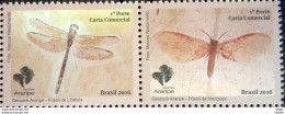 C 3687 Brazil Stamp GeoPark Araripe Dragonfly Moth Fossil Buttherfly Insect 2016 Setenant - Nuovi