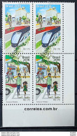 C 3651 Brazil Stamp Sustainable Mobility Train Car Bicycle Environment 2016 Block Of 4 Vignette Website - Nuovi