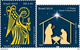 C 3653 Brazil Stamp Christmas Angel Gabriel Religion 2016 Complete Series - Nuovi