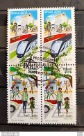 C 3651 Brazil Stamp Sustainable Mobility Train Car Bicycle Environment 2016 Block Of 4 CBC DF - Nuovi