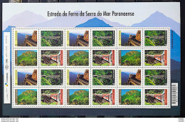 C 3611 Brazil Stamp Serra Do Mar Railway Paranaense Locomotive Train 2016 Sheet - Nuovi