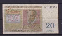 BELGIUM - 1956 20 Francs Circulated Banknote - Autres & Non Classés