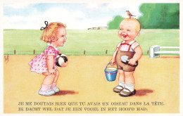 ENFANTS - Dessins D'enfants - Enfants Heureux Sur La Plage - Carte Postale Ancienne - Children's Drawings