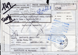 Italia (1993) - Bollettino Pacchi Reso Al Mittente Da Albisola Superiore (SV) Per Venezia - Postal Parcels