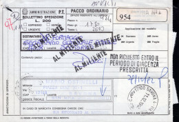 Italia (1992) - Bollettino Pacchi Reso Al Mittente Da Savona Per Torino - Postal Parcels