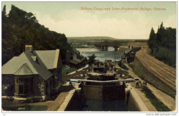 OTTAWA, Handcoulored PC - Rideau Canal And Inter-provincial Bridge, Sluice - Ottawa