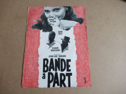 BANDE A PART De JEAN LUC GODARD Avec ANNA KARINA / SAMI FREY / CLAUDE BRASSEUR - PLAQUETTE SYNOPSIS Original 1964 Déplia - Pubblicitari