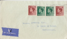 Lettre Par Avion Obl. Flamme London Air Mail Le 5 Oct 36 Sur N° 205 X 2, 206 X 2  Pour La Suisse - Briefe U. Dokumente