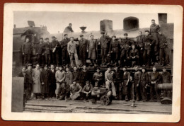 SERBIA, WORKERS WHO MAINTAIN The LOCOMOTIVE, REAL PHOTO POSTCARD RARE!!!!!!!!!!! - Serbie