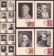 VATICAN 1950 - Serie Commemorative Du Concile De Trente (X) Lot Of 14 Cards / 15 Scans - Cartoline Maximum