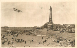 England Blackpool Tower , Airplane And Beach View - Blackpool