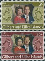 Gilbert & Ellice Islands 1972 SG211-212 Silver Wedding QEII Set MLH - Gilbert & Ellice Islands (...-1979)