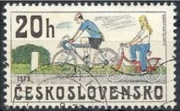 TCHECOSLOVAQUIE -  Bicyclettes  Historiques : Couple De Cyclistes Modernes - Used Stamps