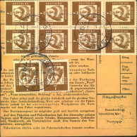 1964,7 Pf. Bedeutende Deutsche In 5 Waagerechten Paaren Ab Paketkarte "Regallsweller ü. Ulm" - Storia Postale