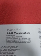 Doodsprentje Adolf Vanzieleghem / Emelgem 5/12/1906 Roeselare 19/9/1976 ( Irma Dejonghe ) - Religion & Esotérisme