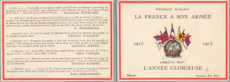 Petit Calendrier 1915 Publicitaire * La France à Son Armée , L'Année Glorieuse ! * Calendar - Small : 1901-20