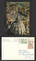 SE)1984 VATICAN CITY, POSTCARD PLAZA AND ST. PETER'S BASILICA, POPE'S TRAVELS MEETING WITH THE AFRICAN PEOPLE, 5TH CENTE - Usados