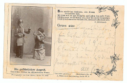 GER 12 - 6350 German Fireman Boy, Germany, Litho, Saving A Chinese Girl - Old Postcard - Used - 1898 - Ehemalige Dt. Kolonien