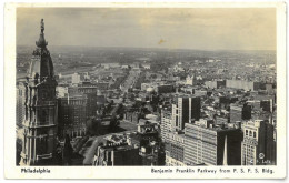 CPSM PHILADELPHIA - Benjamin Franklin Parkway From PSFS Building - Ed. K. F. Lutz N°171 - Philadelphia