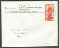 N°818 - 1Fr.75 . SENAT (Philippe LE BON)  Obl. Sc KORTRIJK Sur Lettre à En-tête (Ets DE WITTE VISAGE Tissage Mécanique à - Storia Postale