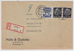 Danzig R-Brief Mit MIF Der Fa.Holtz&Giebeler Nach Berlin AKs - Briefe U. Dokumente