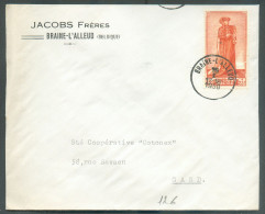 N°818 - 1Fr.75 . SENAT (Philippe LE BON)  Obl. Sc BRAINE-l'ALLEUD Sur Lettre à En-tête (JACOBS Frères) 16-I-1950 Vers Ga - Lettres & Documents