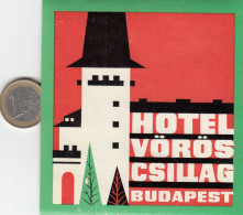 ETIQUETA - STICKER - LUGGAGE LABEL  HOTEL VOROS CSILLAG - BUDAPEST -  HONGRIE - HUNGARY - Etiquettes D'hotels