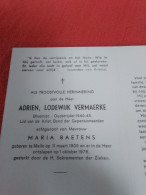 Doodsprentje Adrien Lodewijk Vermaerke / Melle 11/3/1905 - 1/10/1976 ( Maria Baetens ) - Religion & Esotérisme