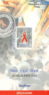 INDIA - 2006 - BROCHURE OF WORLD AIDS DAY STAMP DESCRIPTION AND TECHNICAL DATA. - Cartas & Documentos