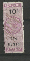 UK  Malsie  Fiscal  1867  Victoria  10 Cents Violet  Oblitéré B /TB    Voir Scans   Soldé ! ! ! - Straits Settlements