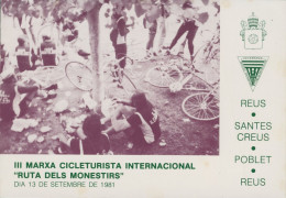 III MARXA CICLETURISTA INTERNACIONAL " RUTA DELS MONESTIRS " Dia 13 DE SEPTEMBRE DE 1981 - CPSM - Cycling