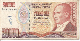 TURKEY 20.000 LIRA L-1970 (1989) #3 - Turkey
