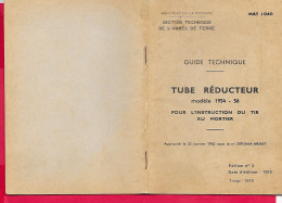 Guide Technique Tube Réducteur  Modele 1954-56, Mortier, ,  Voir SCANNES Et Description 29 Pages 10.5*15 Cm - Francés