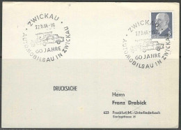 DDR 1964 - Sonderstempel - Zwickau - 60 Jahre Automobilbau In Zwickau - Stempeltag 27/05/1964. - Otros & Sin Clasificación