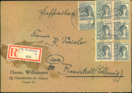 1948, Einschreiben Mit 7-maö 12 Pfg. Arbeiter Ab (22) HASLÜNEN - Lettres & Documents