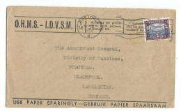 South Africa Official Service OHMS Cover Pretoria 15feb1952 X UK With Service D.2 Overprinted - Officials