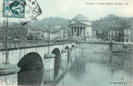 TORINO - GRAN MADRE D DIO - ANIMATA - PASSAGGIO DEL TRAM - CARTOLINA FP SPEDITA PRIMO 900 - Fiume Po