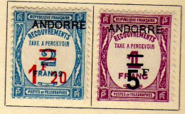 Andorre Francaise  - (1931-32) - Timbre-Taxe   1 F. 20 Et 5 F. . Neufs*   - MH - Ungebraucht