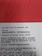 Doodsprentje Margareta Vermeesch / Gistel 10/6/1895 Oostende 19/10/1976 ( Romain Roose ) - Religion & Esotérisme