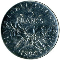 France - 1994 - KM 926a - 5 Francs - XF - 5 Francs